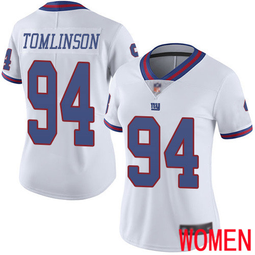 Women New York Giants #94 Dalvin Tomlinson Limited White Rush Vapor Untouchable Football NFL Jersey->new york giants->NFL Jersey